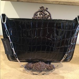 SOLD Bebe black with Silver Strap, Croc